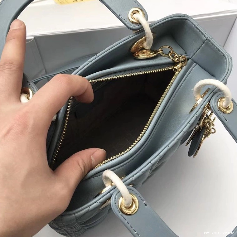 Cheap Blue Medium Gold Bag Sky Dior Cannage Lambskin Lady 0809 Luxury